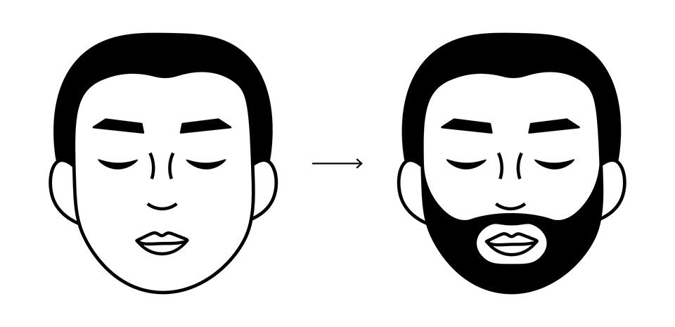 forme de barbe pour un visage rond