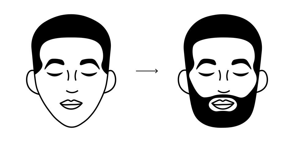forme de barbe pour un visage triangulaire bas